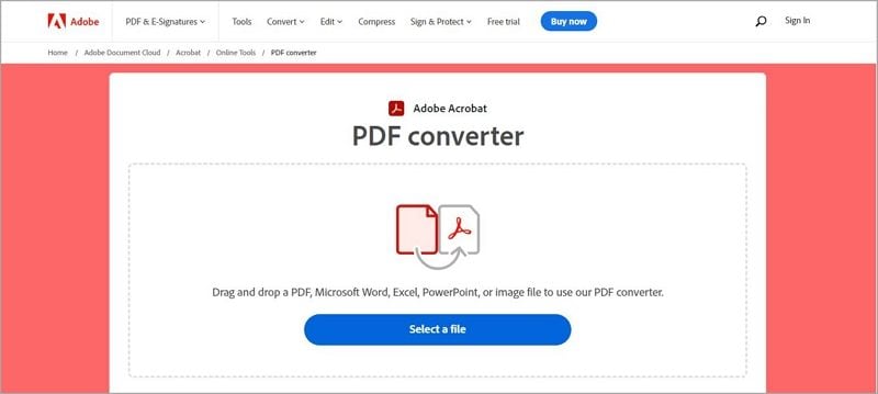 Adobe Acrobat online converter