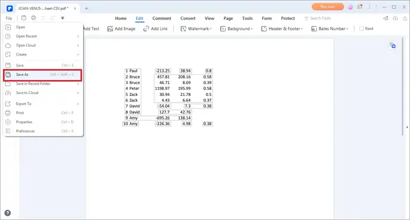 convertir csv en pdf