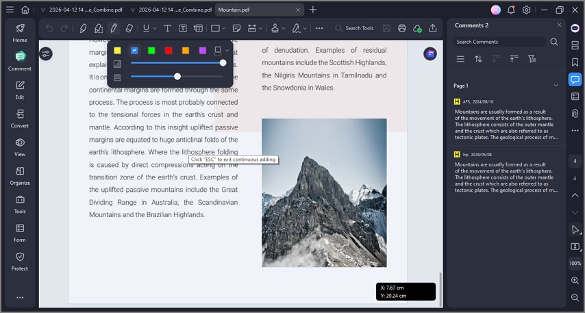 organizar el PDF exportado con PDFelement