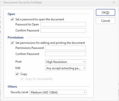 setting password using hancom office 
