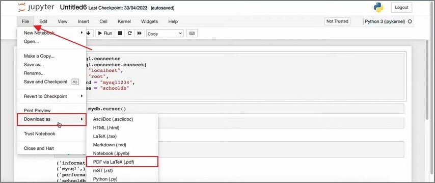 download ipynb as pdf in jupyter