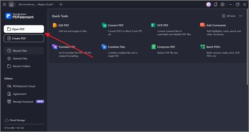 open pdf in pdfelement