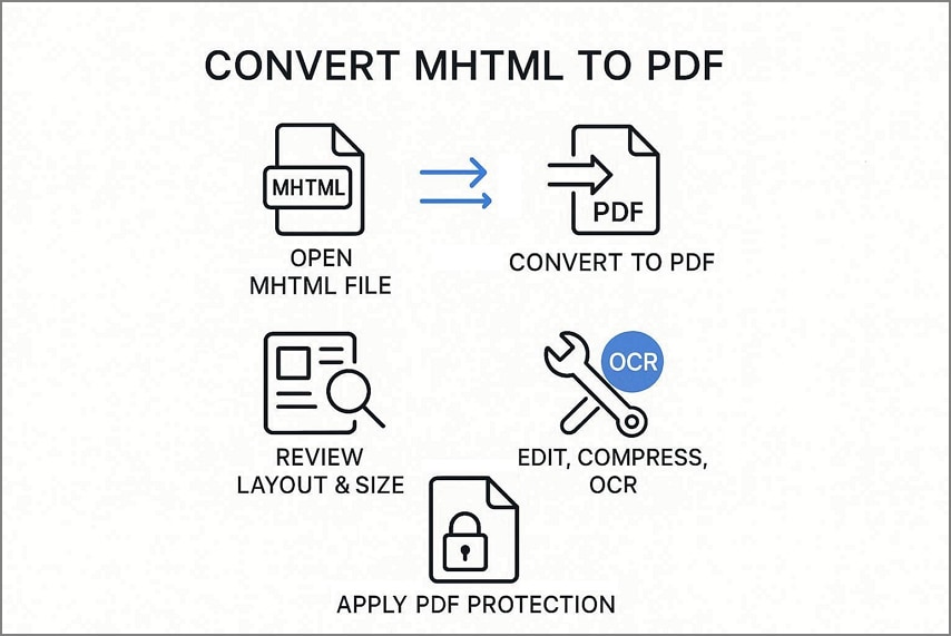 Flujo recomendado para convertir un archivo MHTML a PDF