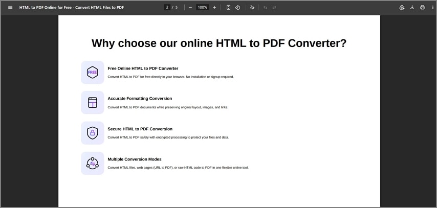 Revisar el PDF resultante tras convertir MHTML