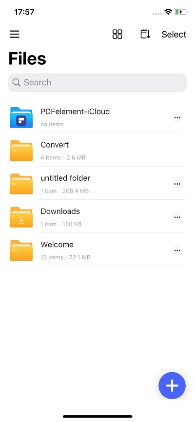 Open Convert Folder on iPhone