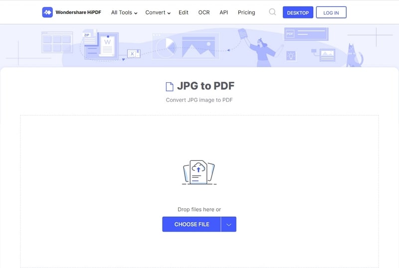 Convierte archivos JPG a PDF en línea gratis