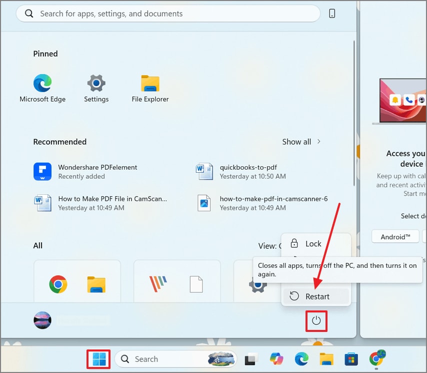 restart your pc