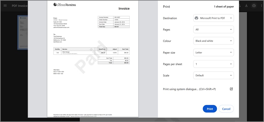microsoft print to pdf