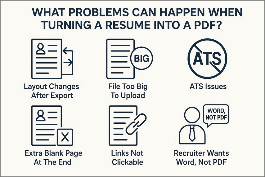 problemas frecuentes al convertir un currículum de Word a PDF
