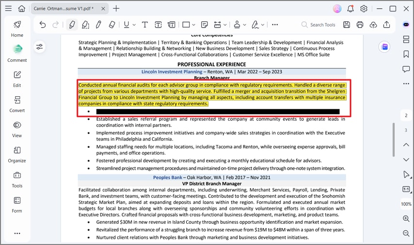editar y anotar el currículum en PDF con PDFelement