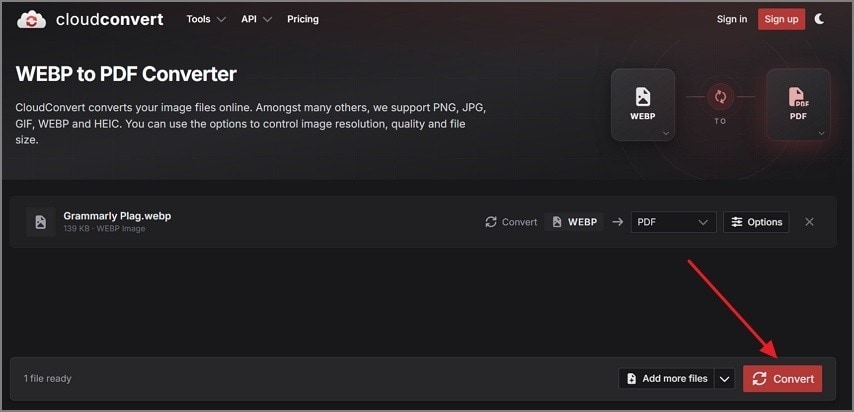 convert webp to pdf online