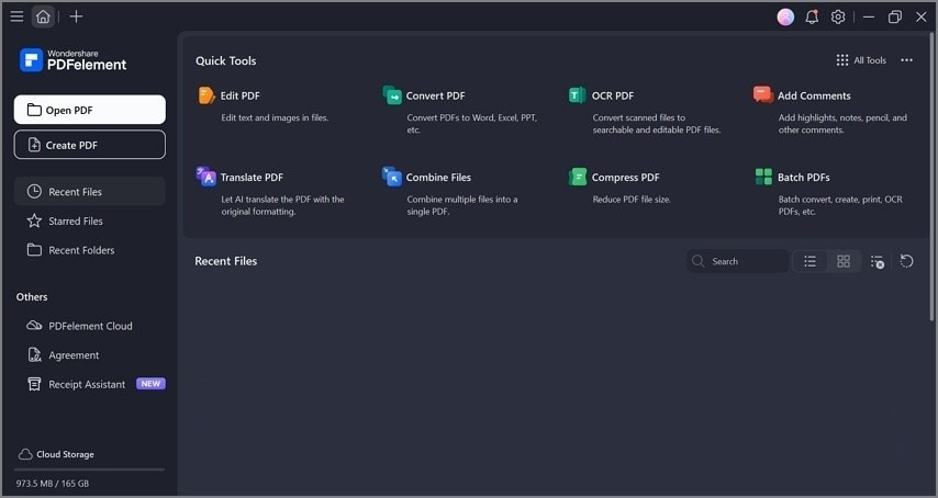 pdfelement main interface