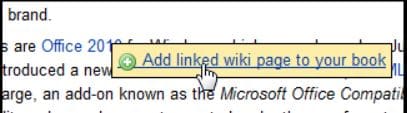 adding linked wiki page to book