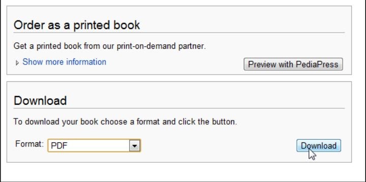 downloading wikipedia book as pdf