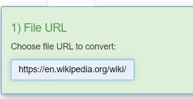 pasting url to free file convert