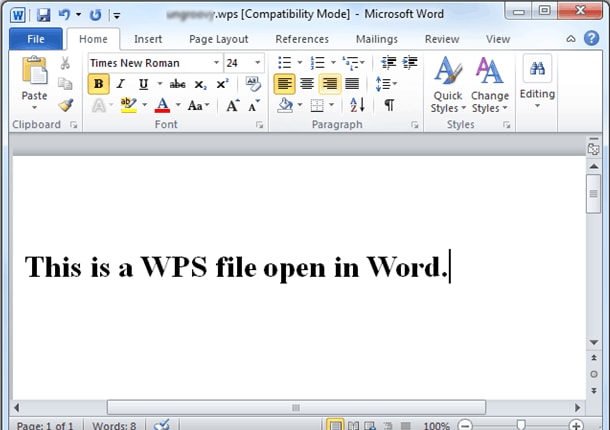 WPS to PDF with Microsoft Word