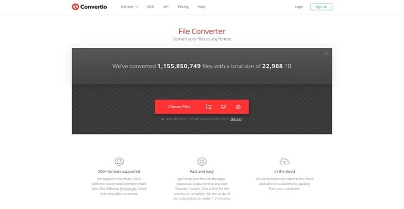 convertio tool homepage