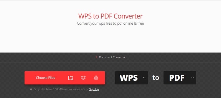 Convertio WPS to PDF