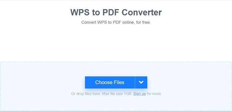 Freeconvert WPS to PDF