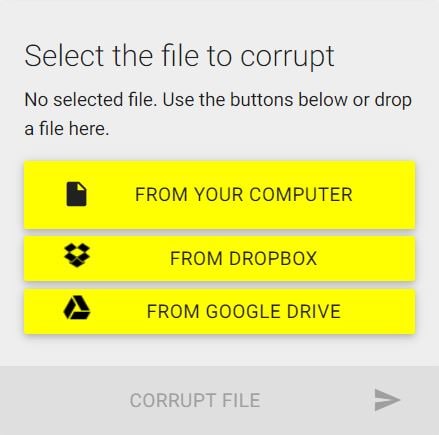 corrupt a file net user interface