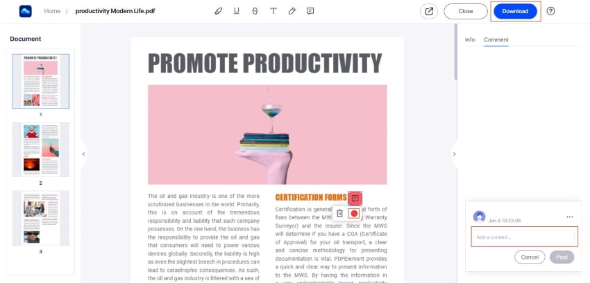 online pdf commenting