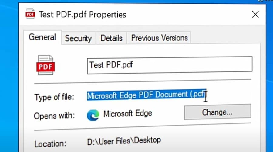 microsoft edge pdf properties