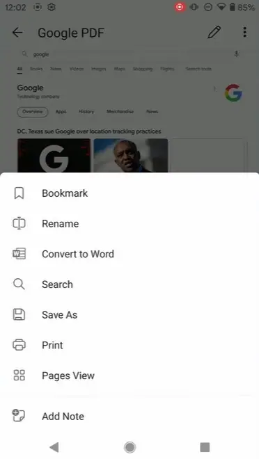 office app converting pdf to word