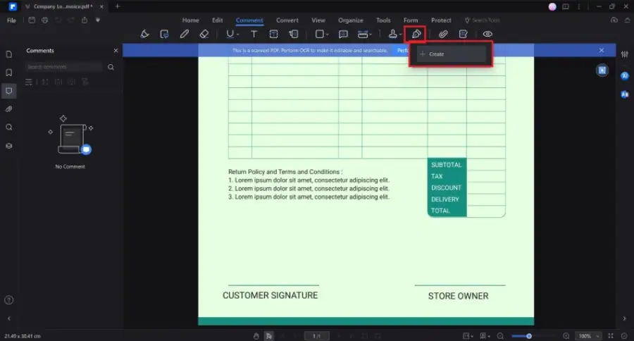 creating digital signature on wondershare pdfelement