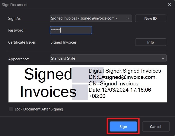 signature avec le nouveau certificat id numérique