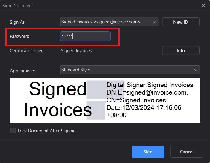 using the new certificate digital signature