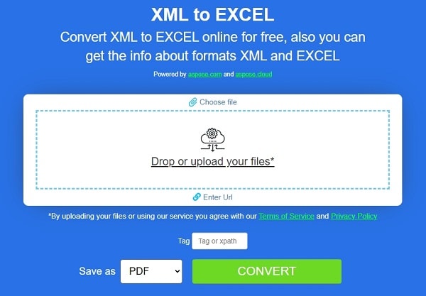 converti xml in xls online