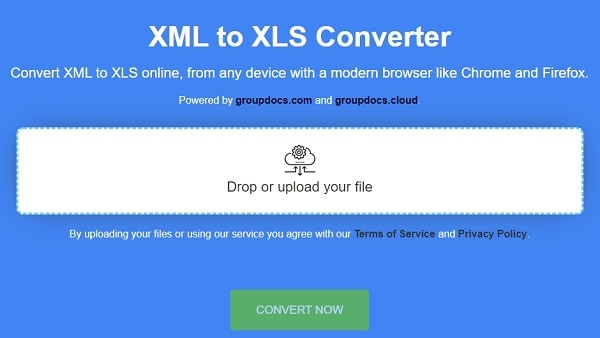 convert xml to xls online free