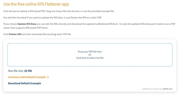 converter xfa para pdf padrão on-line