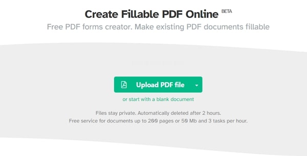 在線上將 PDF 檔案轉換為可填寫的表單