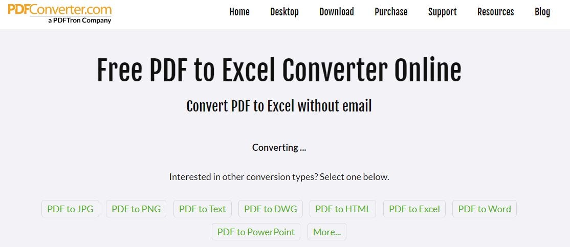 pdf to excel converter free online without email