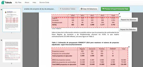 pdf to excel open source