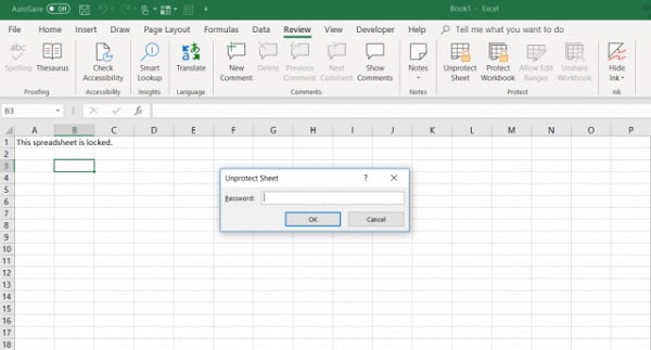 Desproteger la hoja de Excel