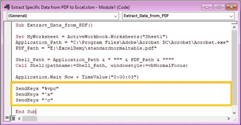 vba convert pdf to excel code 4