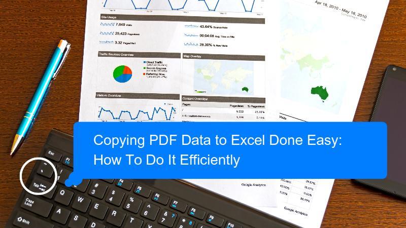 how to copy data from PDF to excel