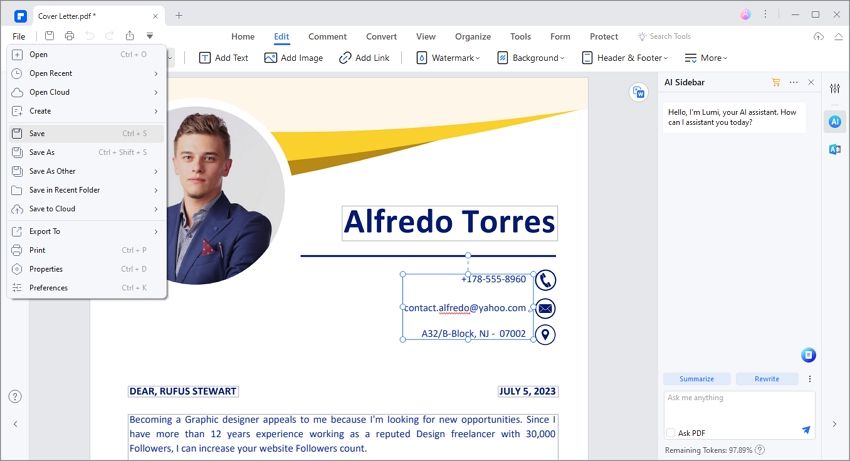 Cover Letter Position Title - Product Review (800 x 465 Pixel)