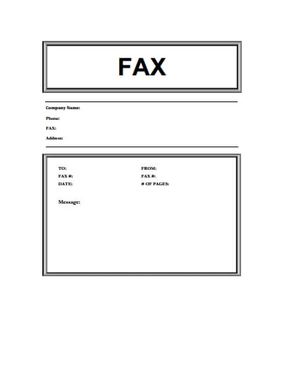 basic fax cover sheet template 2
