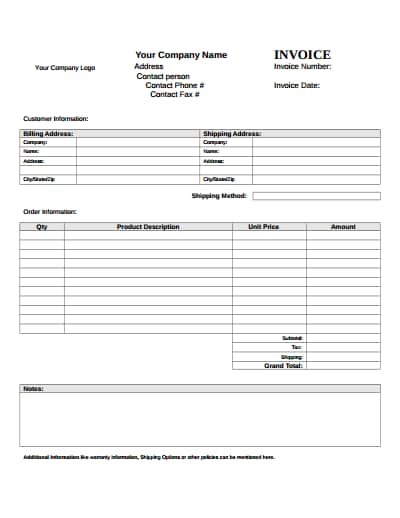 blank invoice template 2