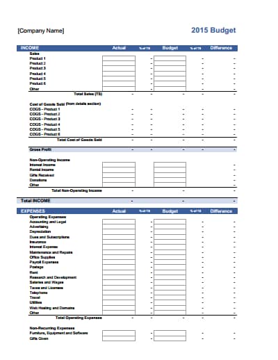 business budget template free download create edit and print