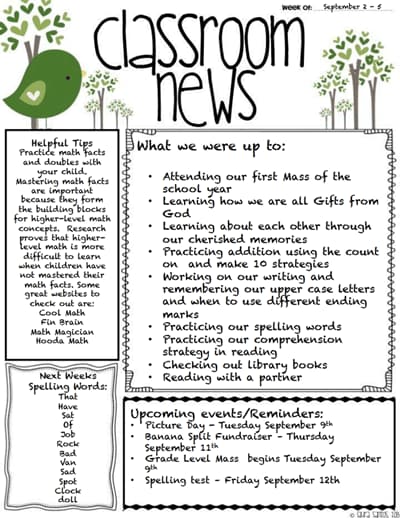classroom newsletter template 4