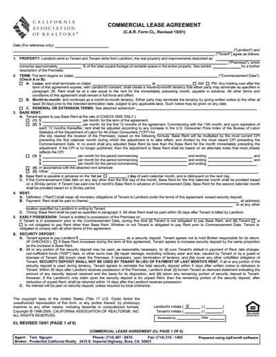 commercial lease agreement template 3