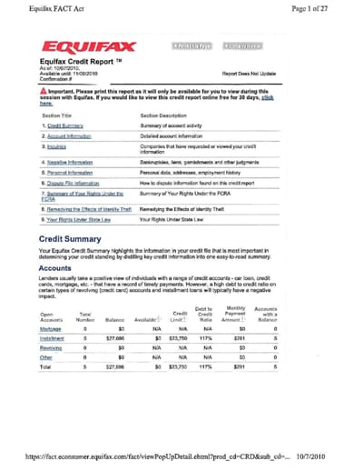 credit report download pdf