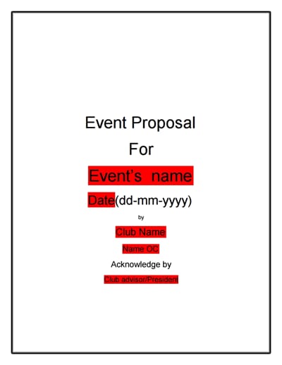 Plantilla de propuesta de evento