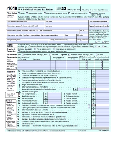 1040 form 2022