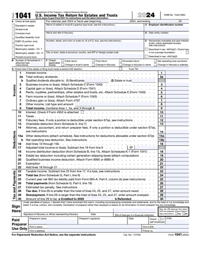 1041 tax form 2024