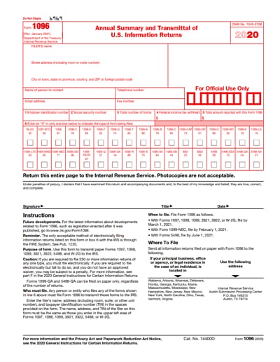 irs 1096 form 2020